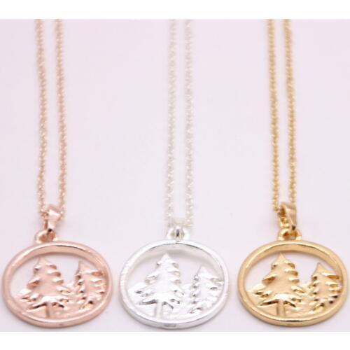 Christmas trees Pendant necklace for girls plated necklace the to women
