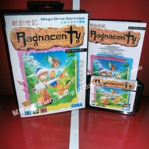 Sega MD game - Ragnacenty with Box and Manual for 16 bit Sega MD game Cartridge Megadrive Genesis system