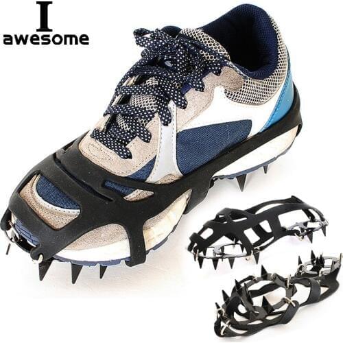 Шипы для сапог 1 Pair 18 Teeth Anti-Slip Ice Snow Grips Shoe Boot Traction Cleat Spikes Crampon Shoes Boots Covers steigeisen