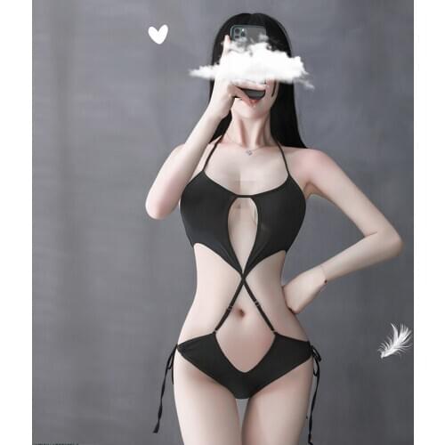 Sexy Swimsuit Set Lingerie Devil Costumes Black White Backless Long Fancy Temptation Roleplay Party Sleepwear Gifts For Women