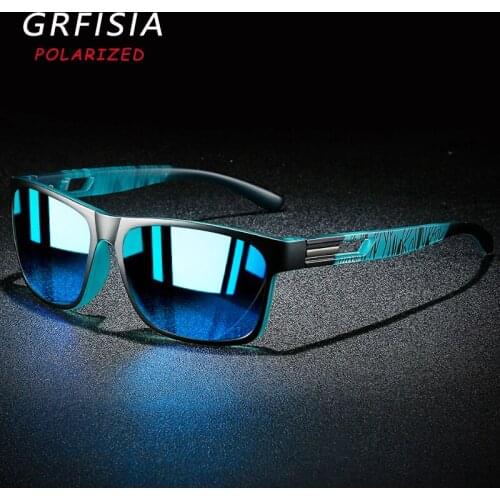 GRFISIA Fashion Men Polarized Sunglasses 2021 New Sport Style Square Sun Glasses Lightweight Eyeglasses Frame UV400 Goggles