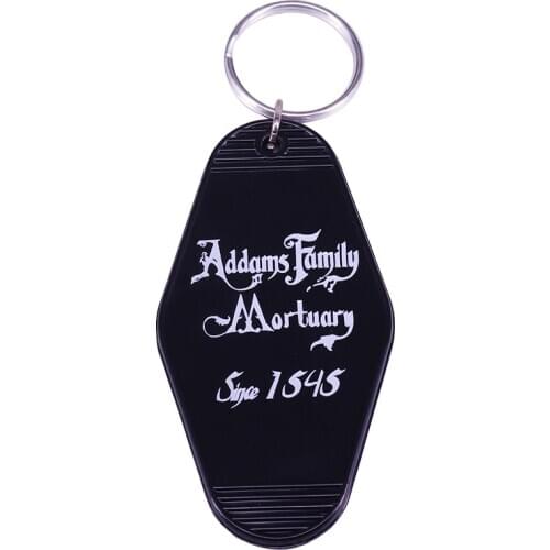 Addams Family Mortuary hotel room key tag creepy accessory