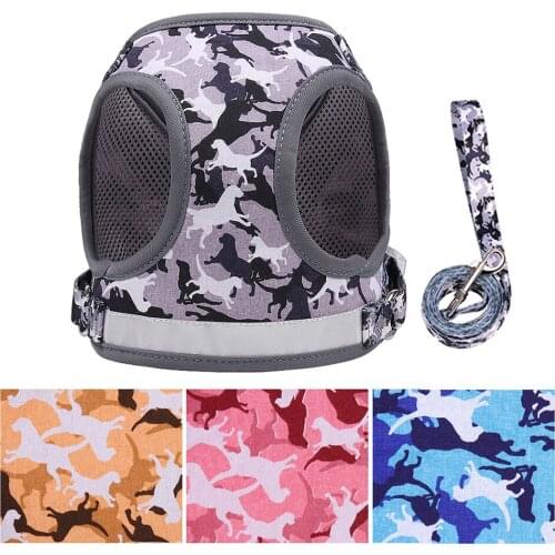 Reflective Safety Pet Dog Harness and Leash Set for Small Medium Dogs Cat Harnesses Vest Puppy Chest Strap Pug Chihuahua Bulldog