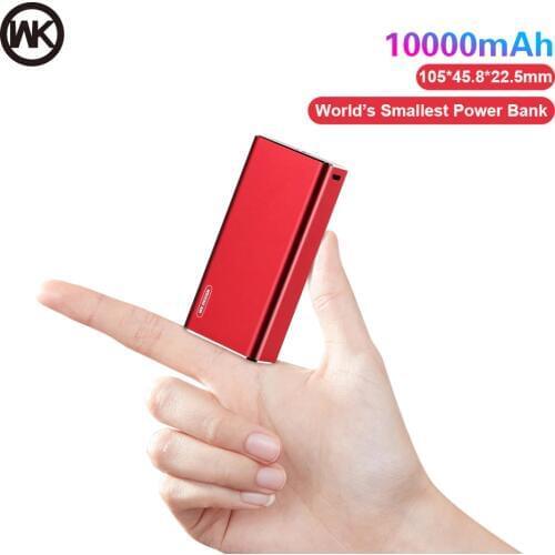 WK 10000mAh Mini Power Bank Portable Charger Fast Charging Powerbank for Xiaomi mi iPhone External Battery Poverbank Metal Shell