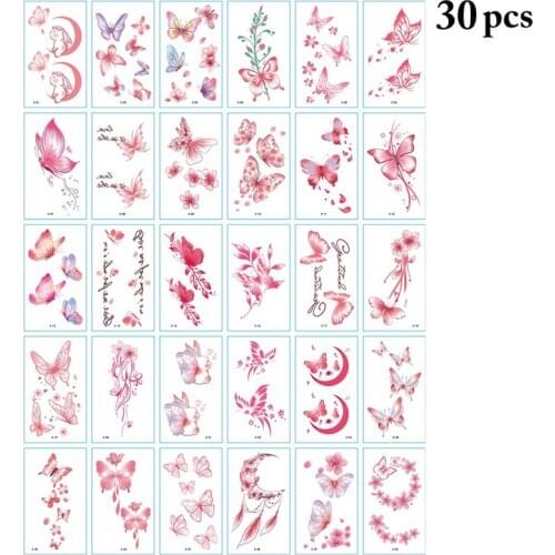 30 Sheets Tattoo Sticker 3D Unisex Waterproof DIY Temporary Tattoo Body Sticker Sexy Waterproof Tattoos Stickers for Women Girl