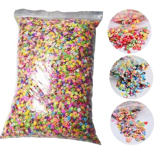 1kg Mixed 3D Fruit Slices Sticker Polymer Clay DIY Slice Lemon Nail Art Sliders Nails Art Decors Women Nail Tips Manicure