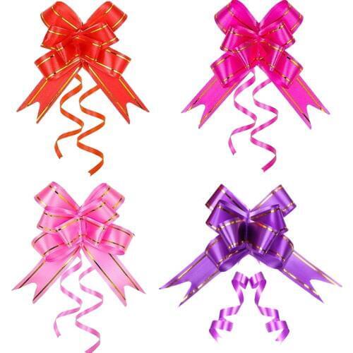 10Pcs Pull Flower Ribbon Bow Gift Wrapping for Parties Birthday Wedding Christmas Gift Decoration Gift Basket Valentines Day