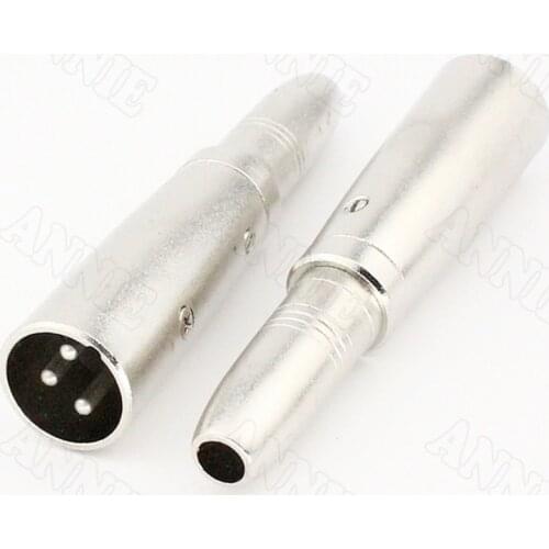 10pcs/lot J3P 3 Pin K6.5mm XLR Male Socket TRS Straight Pin To Cannon Jack Turn 6.35