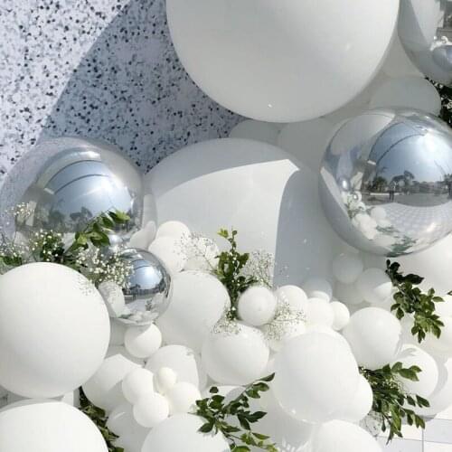 125pcs Balloon Arch Colorful Party Macarons White Silver Balloons Garland Arch Wedding Birthday Festival Decoration