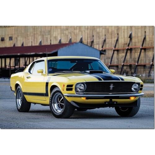 1970 Ford Mustang Boss 302 Muscle Car Poster Canvas Paintings Wall Art Pictures Prints for Living Room Home Decor