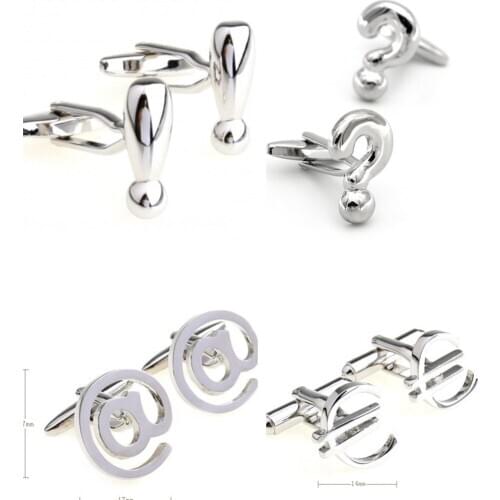 20pairs/lot Sign Question Mark / Exclamation Point Cufflinks Mail Symbol European Currency Euro Symbols Cuff Link Mens Jewelry