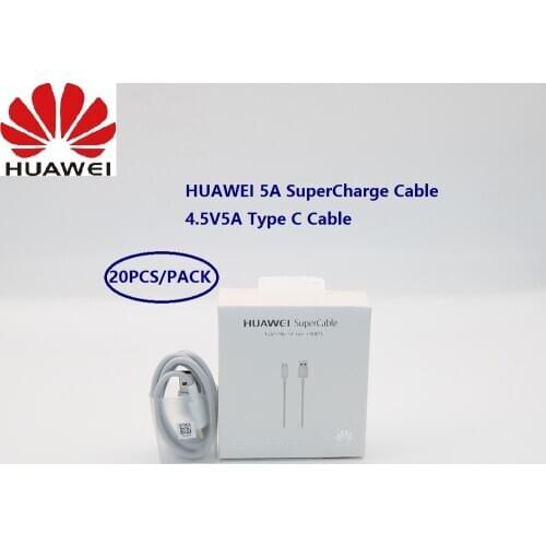 20PCS Original Huawei USB 5A Type C Cable P30 P20 Pro lite Mate20 P10 Plus lite USB 3.1 Type-C Supercharge Super Charger Cable