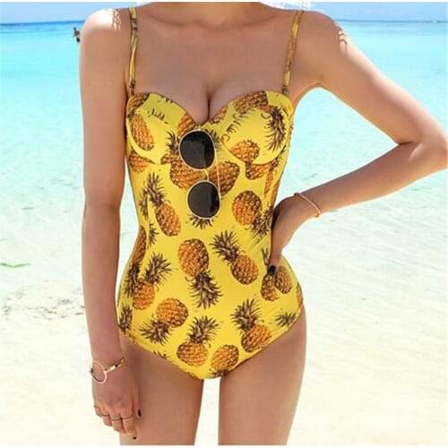2019 Sexy Floral One Piece Swimsuit Women Swimwear Push Up Monokini Bodysuit Print Swim Suit Hollow Out Bathing Suit Beach Wear