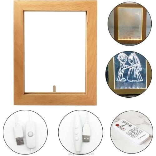 3D Visual Wooden Night Light LED Photo Frame Camera Image Lamp Bedroom Bedside Decoration Creative Gifts Au3 21 Dropship