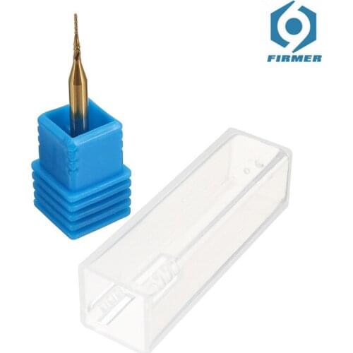 5PCS New 0.6mm Tungsten Steel Titanium Coat Carbide End Mill Shank 3.175mm CNC PCB Rotary Burr Milling Cutter