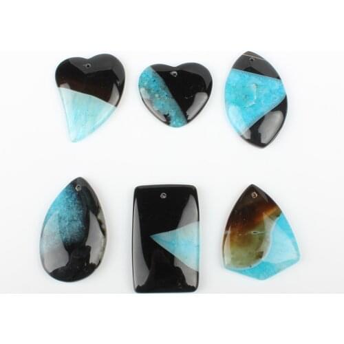 5Pcs/pack Natural Semi-precious Stone Agate Pendants Smooth Agate Pendant Natural Agate Stone Irregular Necklace Accessories