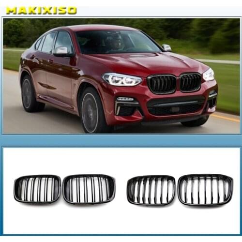 Car Gloss Black Front Hood Kidney Grille Grill For-BMW X3 X4 G01 G02 2018-2020