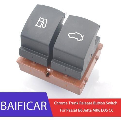 Baificar Brand New Genuine Chrome Fuel Tank Door Trunk Release Button Switch 35D 959 903 For V.W Passat B6 Je.tta MK6 EOS CC