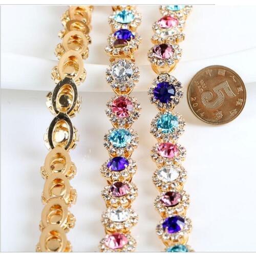 Free Shipping 5 yards Crystal Rhinestone Trim, Rhinestone Applique, Bridal Applique,Wedding Applique,Rhinestone Chain TONG013