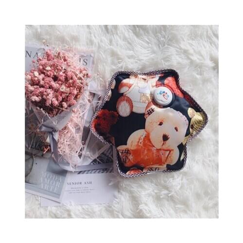 Free shipping mercerized hexagonal Cartoon pattern charging electric hot water bag without water filling