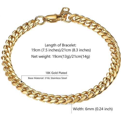 Bracelets stainless steel male accessories man bracelet men bracelet Chain on hand cuban link gold mens braclet wide rock style