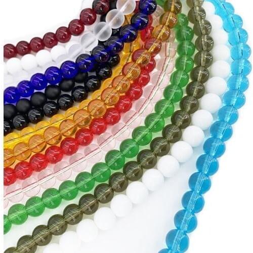 Wholesale Dull Polish Matte White Glass Beads Natural Stone Round Loose Spacer Beads for Jewelry Making 4-12mm DIY Bracelet