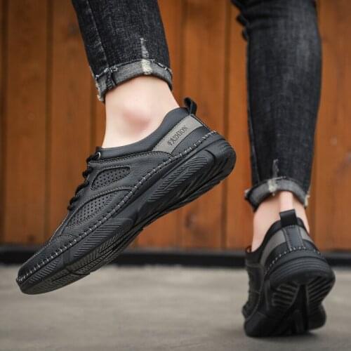 De summer autumn running moccasins sapatos genuino couro leather mesh para masculinos sport man formal masculino sneakers shoes