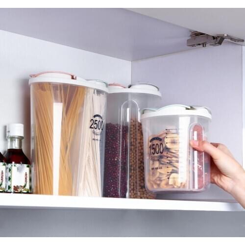 Home Kitchen Plastic Food Beans Cereal Storage Box Container Sealed Jar Bottle