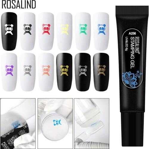 ROSALIND Gel Polish Stamping Paint Vernis Semi Permanent UV Nail Polishes Nail Art Manicure Stamping Plate Gel Hybrid Varnish