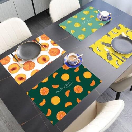 Insulation Meter Pad Chinese Flower Bird Leather Placemat Placemat Meat Pad Oil Can Be Scrub Repeated Meat Pad Table Decorations