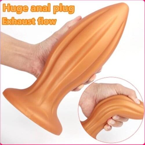 JIUAI Super Long Thick Soft And Tasteless Silicone Fisting Entry Suction Cup Anal Plug Anal Anus