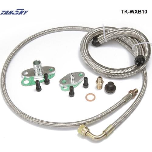 Oil Feed Line Flange Kit & Water Feed Line Kit For Nissan SR20 T3,T4,T35,T40,T60,T67,T70,T76 Turbos Turbo TK-WXB10