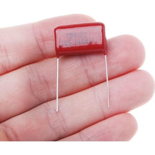 10Pcs CBB22 105J 400V Metallized Film Capacitors 1UF P20mm Thin Film Capacitors 203B
