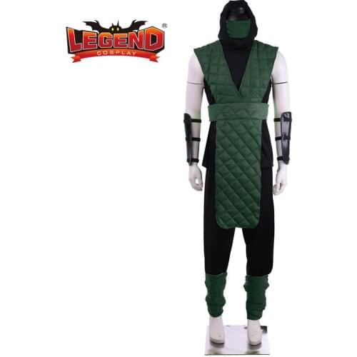 Mortal Kombat Reptile Cosplay Costume Green Suit with Mask Game Adult Costume Ninja green Fighter mask costume outfit