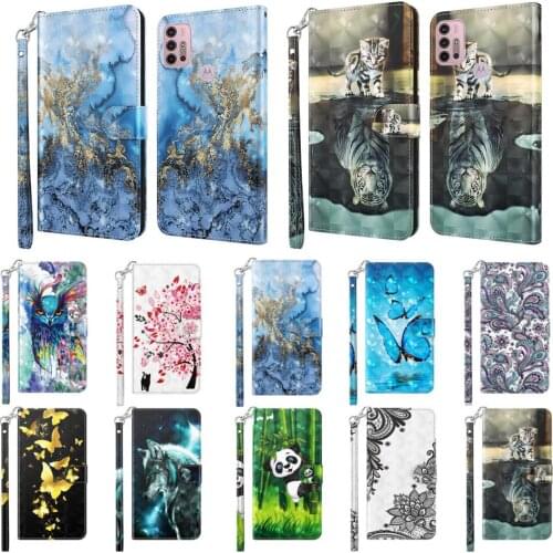 Painted Flip Leather Case for Motorola Moto G30 G10 G20 G50 Wallet Phone Cover Full Protection Cards Holder Stand Lanyard Coque