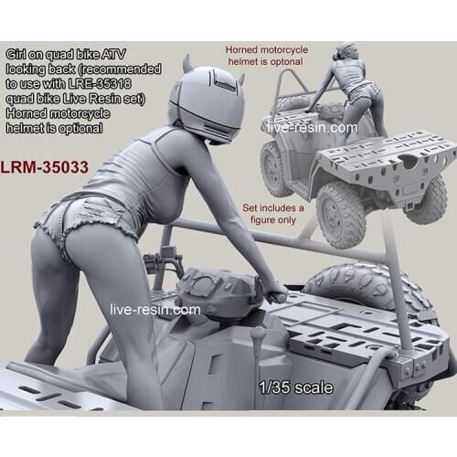 1/35 Resin Soldier Model ATV Locomotive Female Rider with Helmet 461(without Car)