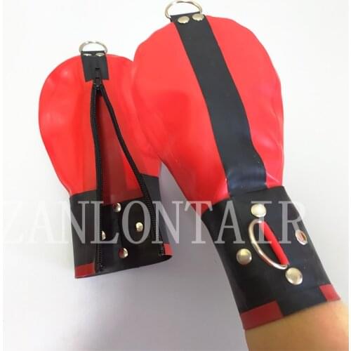 2021 New hot arrival sexy unisex exotic lingerie handmade costomize size cekc latex round drama party club gloves bracer zentai