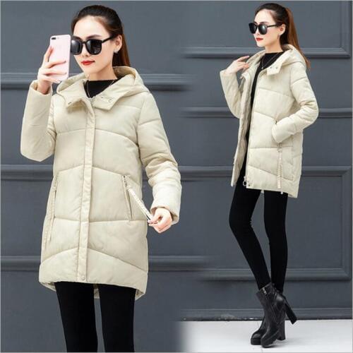 Parkas Women Long winter women Jacket Casual Hooded female Coat Solid Slim Warm Thick Down Cotton Overcoat Z223