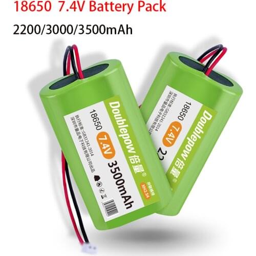 Doublepow 18650 7.4V lithium battery 2200mAh/3000mAh/3500mAh rechargeable battery pack megaphone speaker protection board