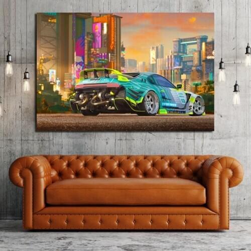 Canvas Posters Prints Cyberpunks Car Toyotaes 86 Supercar Wall Art Painting Decorative Picture Modern Bedroom Home Decoration HD