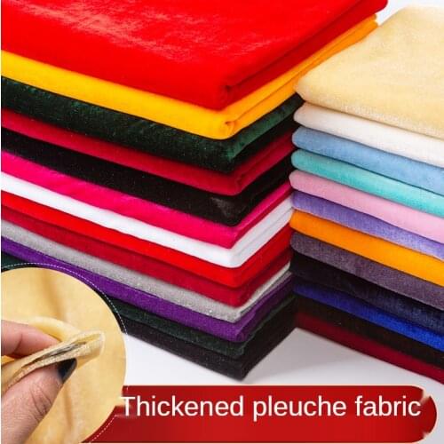 Thickened Pleuche Fabric By The Meter Tablecloth for Curtain Sofa Cover Dress Velvet Brocade White Red Pink Blue Black Sewing