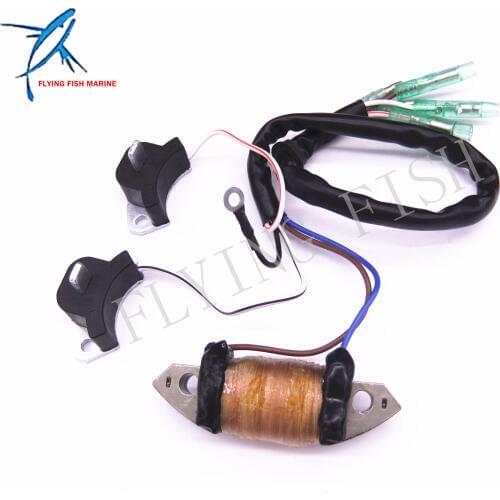 Outboard Engine 69P-85541-09 Charge Coil and 61N-85543-09 & 61N-85543-19 Pulser Coil for Yamaha C 25HP 30HP 2-stroke Boat Motor