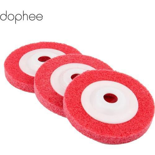 Dophee Fiber Polishing Wheel Buffing Pad Grinding Abrasive Disc for Dremel Rotary Tool 100mm 4 Inch Grits 180/240/320 1PC