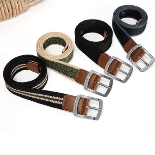 Unisex Canvas Belt Pin Buckle Casual Belts For Women Luxury Belt Military Outdoor Tactical High Quality Belt Men