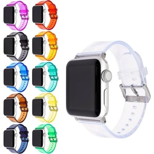 Transparent Silicone Strap for Apple Watch 38MM 40MM Bracelet for iWatch Series 6 5 4 3 2 1 Watchband 42MM 44MM Strap