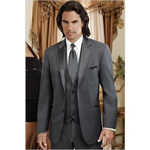 Gray Sharkskin Groom Suit Custom Made Grey Two-Tone Woven Wedding Suits For Men,Bespoke Vintage Gray Coat Gray Wedding Tuxedo