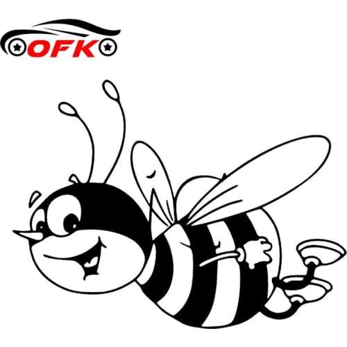 Bumble Bee Art Car Sticker Vinyl Decal Bumblebee Honey Stickers Waterproof Sunscreen Auto Accessories Black/Silver,15cm*11cm