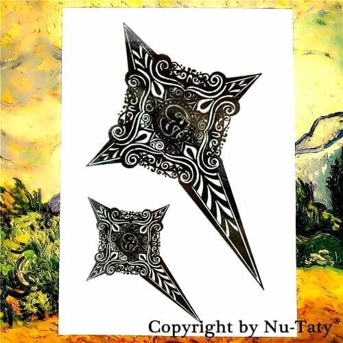 SHNAPIGN Hidden weapon crosshair Tattoo Body Art Flash Tattoo Sticker 21*15cm Waterproof Fake Henna Painless Tattoo Sticker