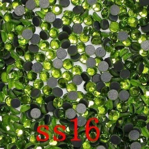 SS16 1440PCS /LOT Olivine colour DMC hot fix flatback rhinestone trim strass DIY iron heat glass Hot Fix crystal stones