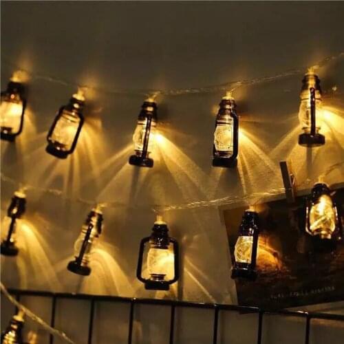 LED Kerosene Fairy Garland lantern String Battery Powered girlyanla Lights guirlande exterieur solaire slinger outdoor Decor